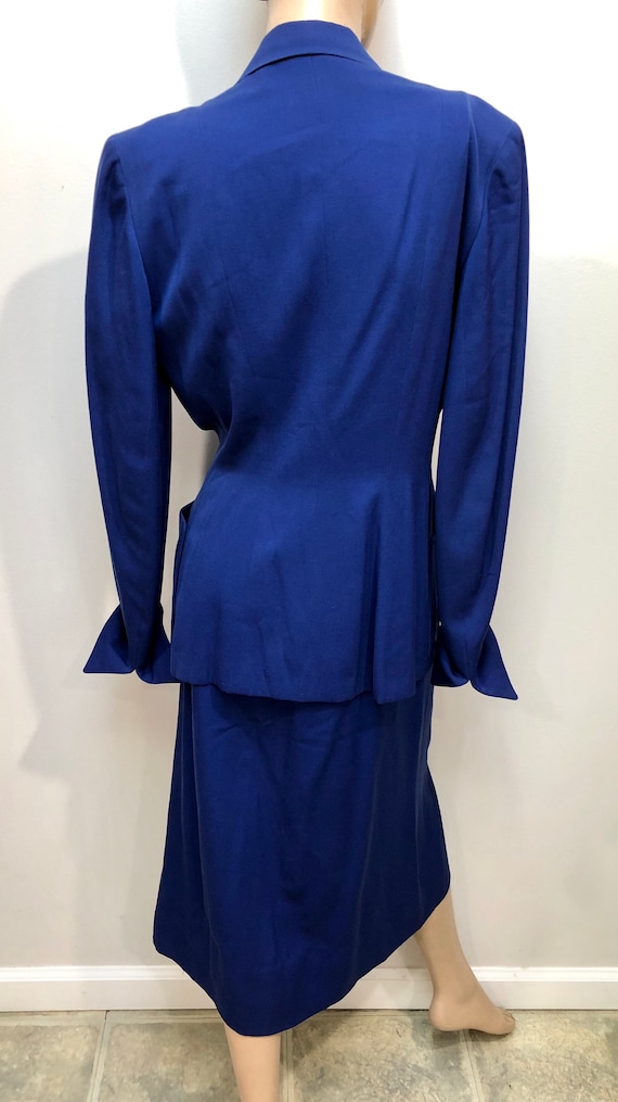 VTG 1940s Cerulean Blue GABARDINE Film Noir SUIT - image 5