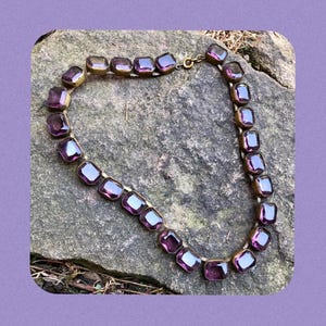 Antique 1920 Czech AMETHYST Paste Riviere Necklace