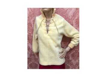 Vtg 1950s “Charm Sport” TEDDY BEAR Lace-Up Sweater