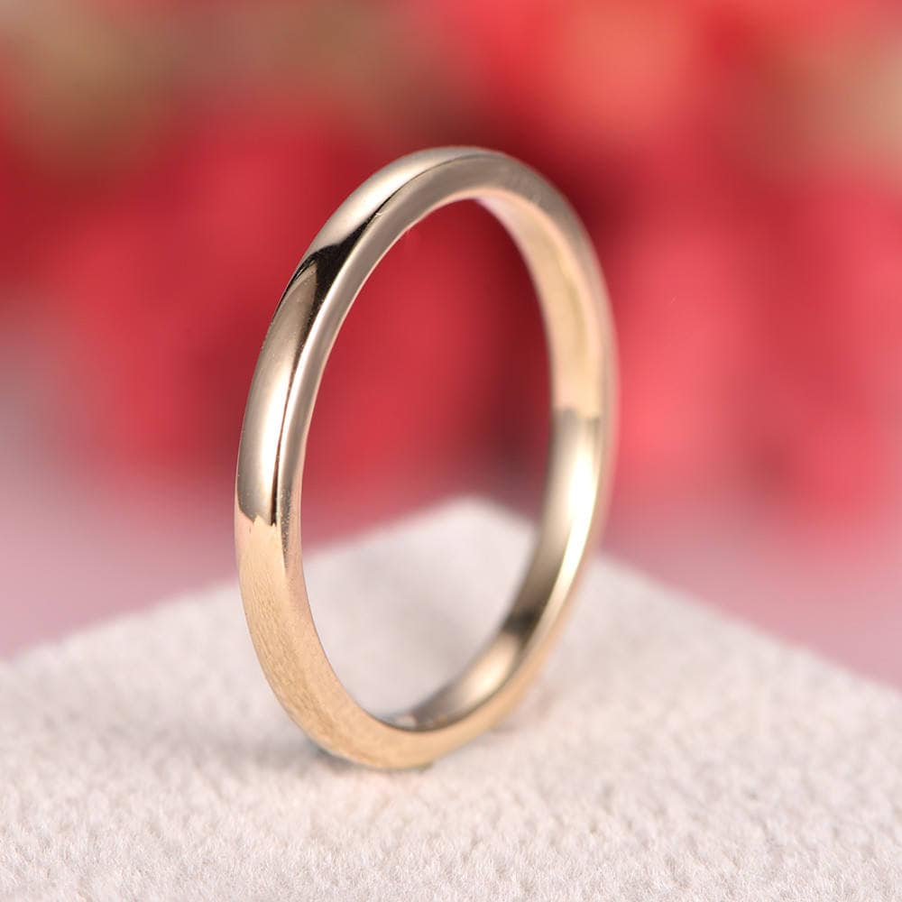 Wedding Band Yellow Gold Plain Gold Ring Engagement Minimalist Etsy Hong Kong