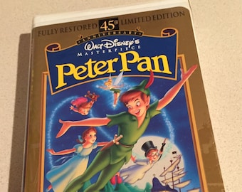 Verzamelaarsitem: Disney&#39;s Peter Pan VHS, 1998, collectie meesterwerken 45-jarig jubileum, gelimiteerde oplage. THX-gecertificeerd.