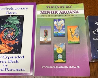 Spara pengar, köp alla 3 – DEN EVOLUTIONÄRA TAROT-kortleken plus de 2 följeslagarböckerna signerade av Richard Hartnett, visionär, skapare och författare