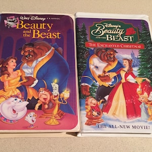 HOLIDAY Sale: Rare-Beauty & The Beast VHS Tape 92 Disney's Classic-1325 W/Enchanted Christmas Tape image 1