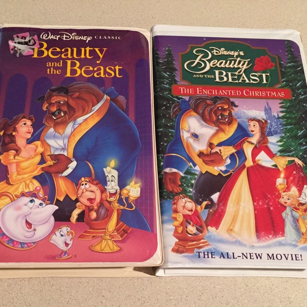 HOLIDAY Sale: Rare-Beauty & The Beast VHS Tape ‘92 Disney's Classic-1325 W/Enchanted Christmas Tape