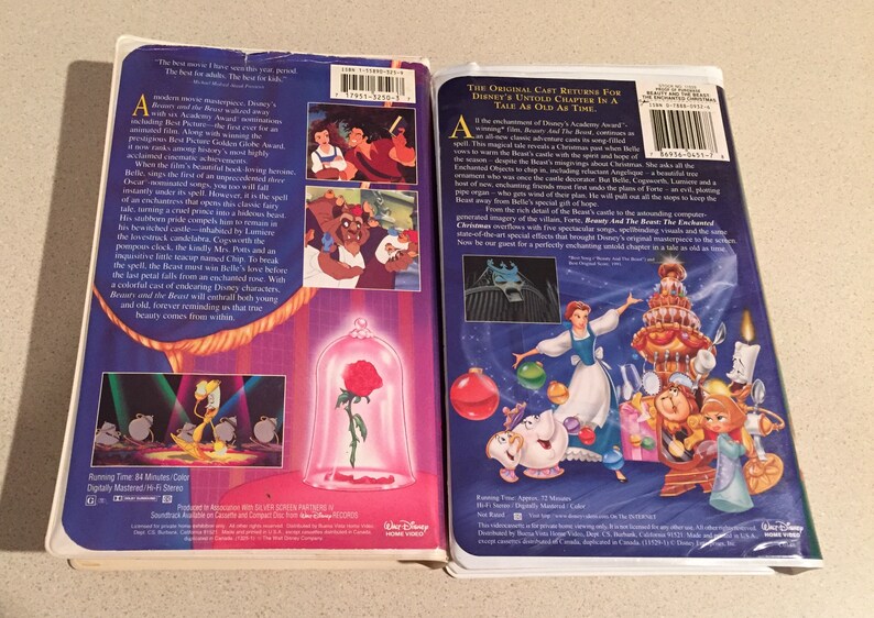HOLIDAY Sale: Rare-Beauty & The Beast VHS Tape 92 Disney's Classic-1325 W/Enchanted Christmas Tape image 7