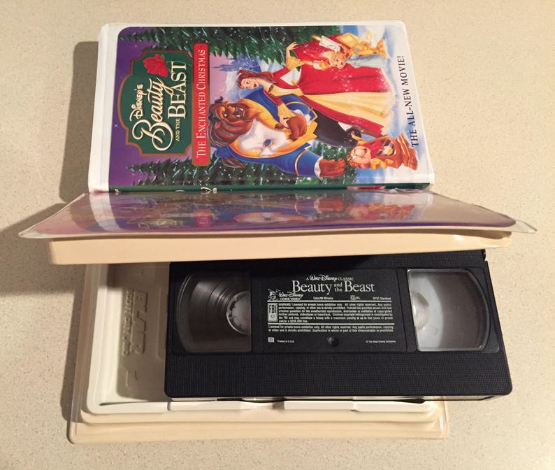 HOLIDAY Sale: Rare-Beauty & The Beast VHS Tape 92 Disney's Classic-1325 W/Enchanted Christmas Tape image 3