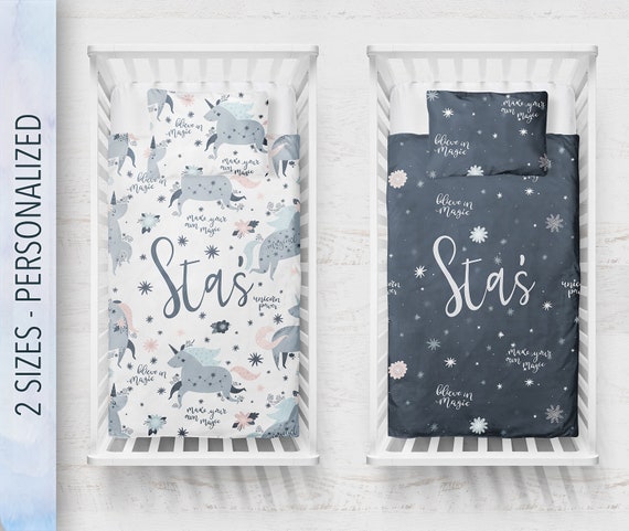 Baby Toddler Bedding Set Believe In Magic Personalized Etsy