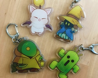 Final Fantasy Mascot Charms: Moogle / Vivi / Tonberry / Cactuar