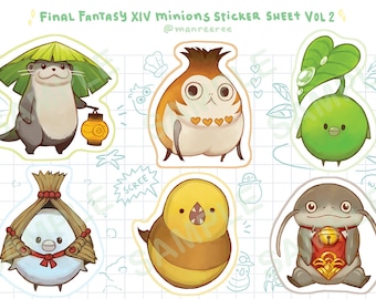 Final Fantasy XIV 14 Minions Sticker Sheet Vol. 2