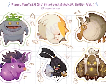 Final Fantasy XIV 14 Minions Sticker Sheet Vol. 1