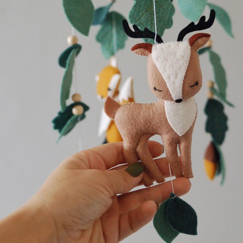 Baby Mobile Woodland Mobile Nursery Mobile Woodland Animals Etsy UK