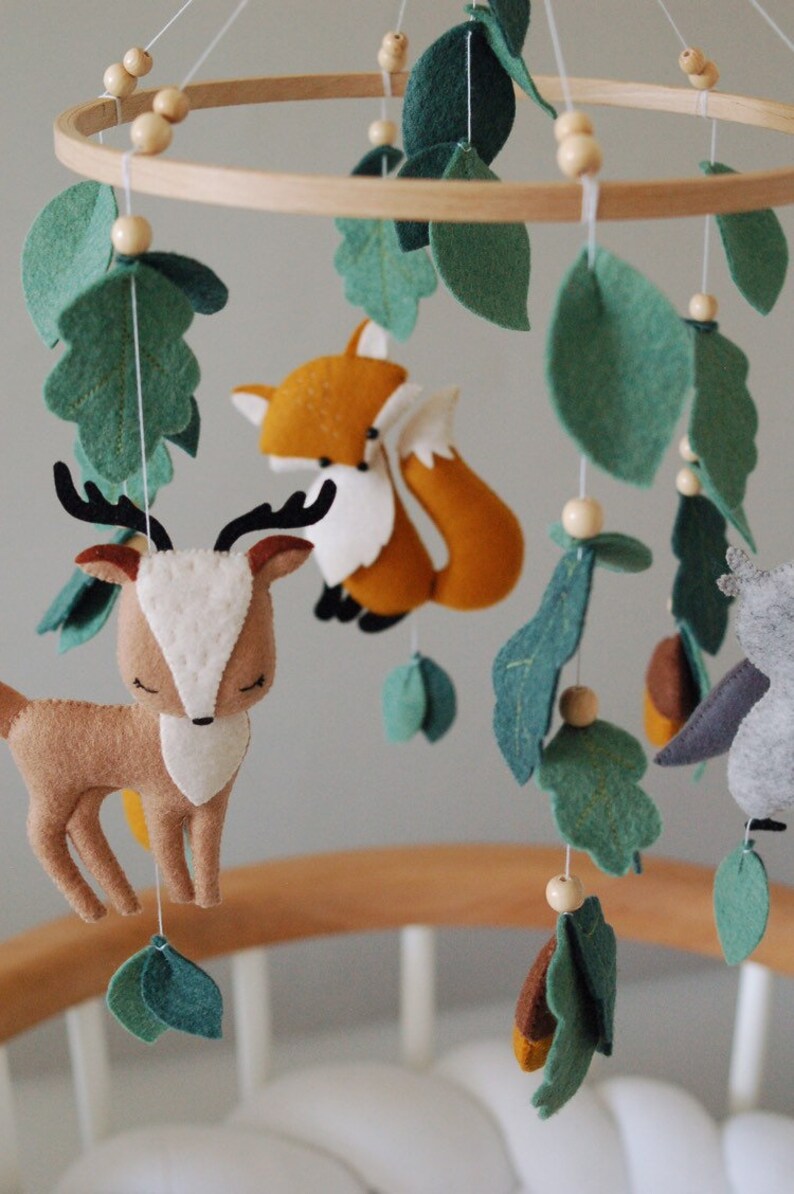 Baby mobile Wald mobile Kindergarten mobile Wald Tiere Krippe | Etsy