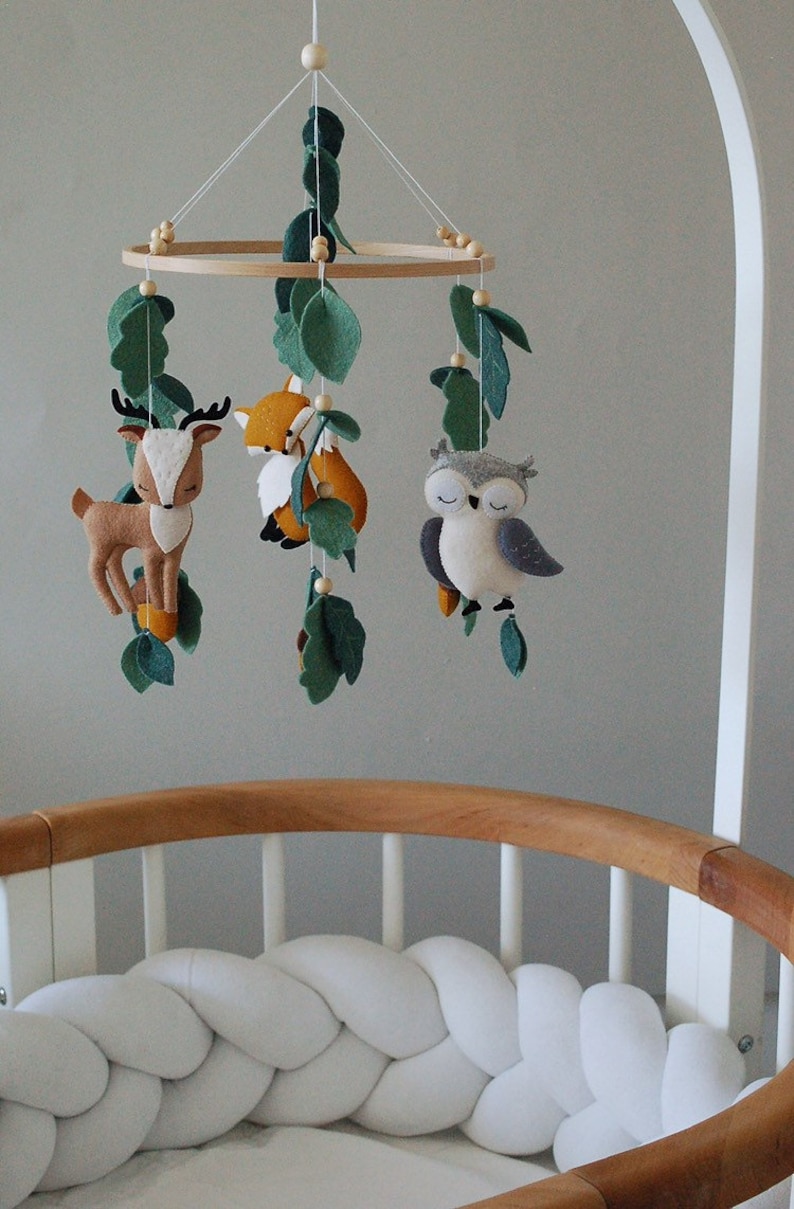 Baby Mobile Woodland Mobile Nursery Mobile Woodland Animals Etsy UK