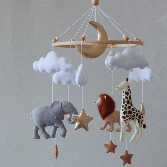 Baby Mobile Neutral Animals Africa Nursery Mobile Felt Africa Etsy Ireland