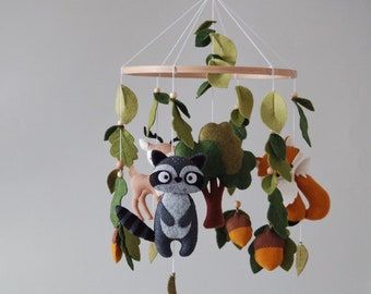 Baby mobile woodland mobile Nursery mobile woodland animals Crib mobile baby girl mobile baby mobile boy  hanging mobile baby shower gift