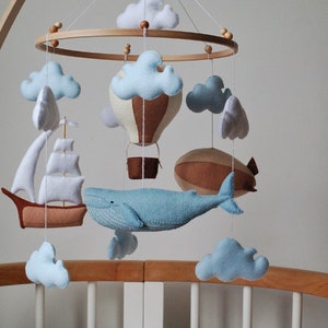 Whale baby mobile air balloon aerostat and  ship mobile image 2