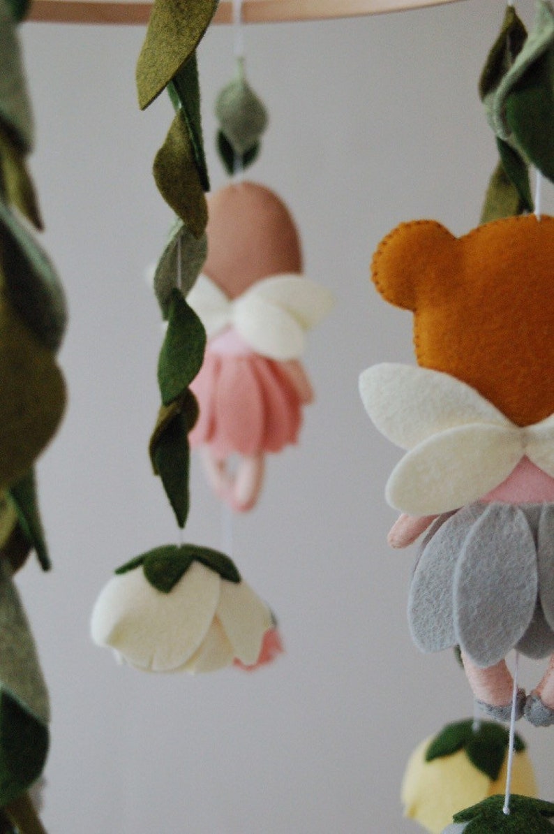 Baby mobile girl flowers mobile nursery mobile fairy crib Etsy