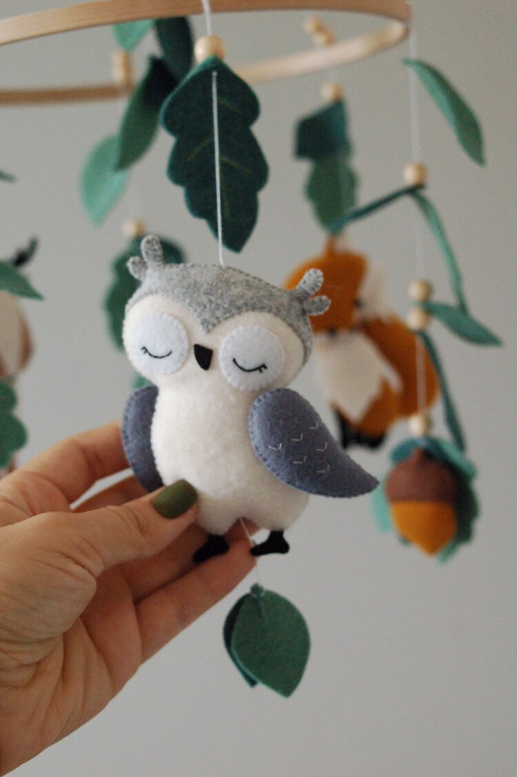 Baby Mobile Woodland Mobile Nursery Mobile Woodland Animals Etsy UK
