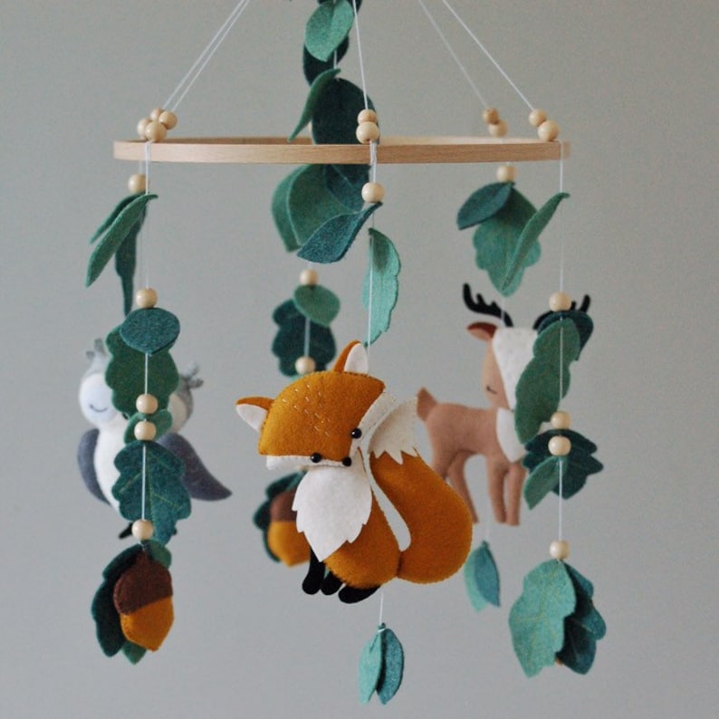 Baby mobile Wald mobile Kindergarten mobile Wald Tiere Krippe | Etsy