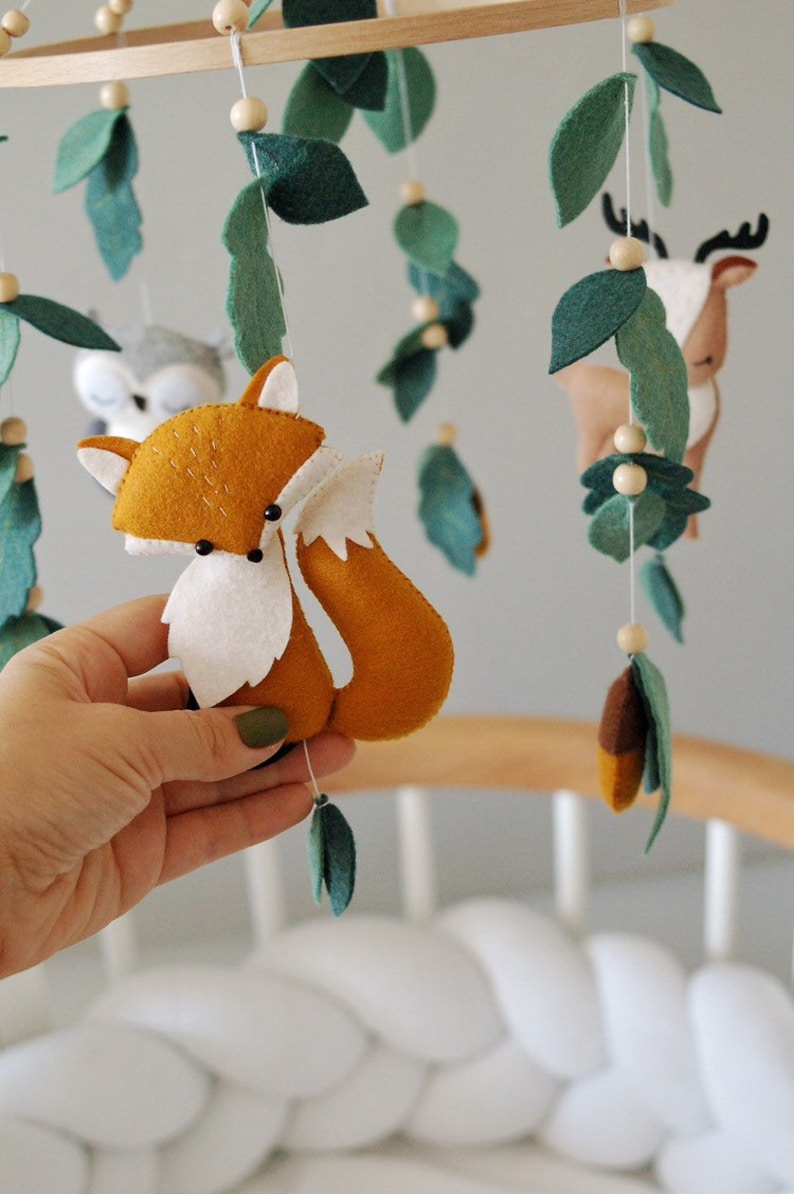Baby Mobile Woodland Mobile Nursery Mobile Woodland Animals Etsy UK