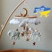 Baby mobile neutral animals Africa nursery mobile felt Africa safari giraffe, lion, zebra and elephant. Crib mobile moon and clouds mobile.
