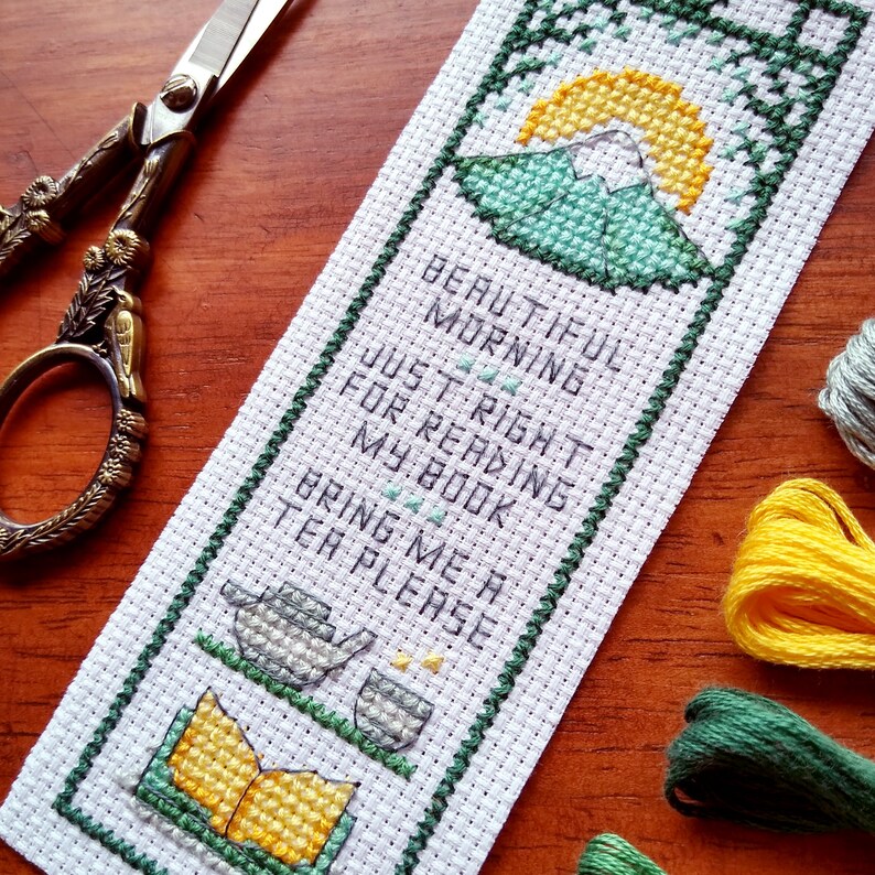 Japanese Teahouse Cross Stitch Bookmark Pattern (PDF Download) - Etsy