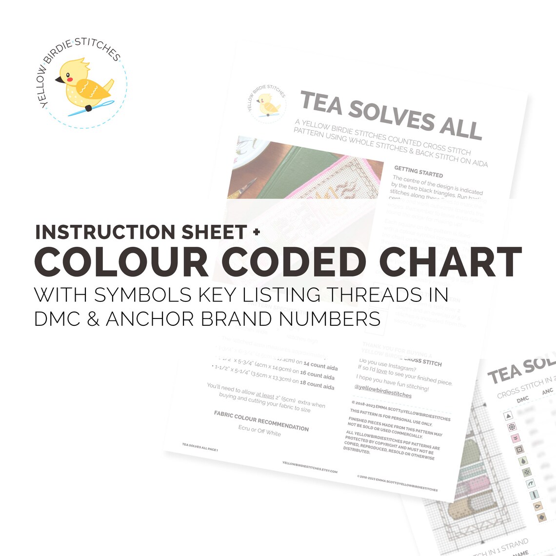 Tea Solves All Cross Stitch Bookmark Pattern (PDF Download) - Etsy