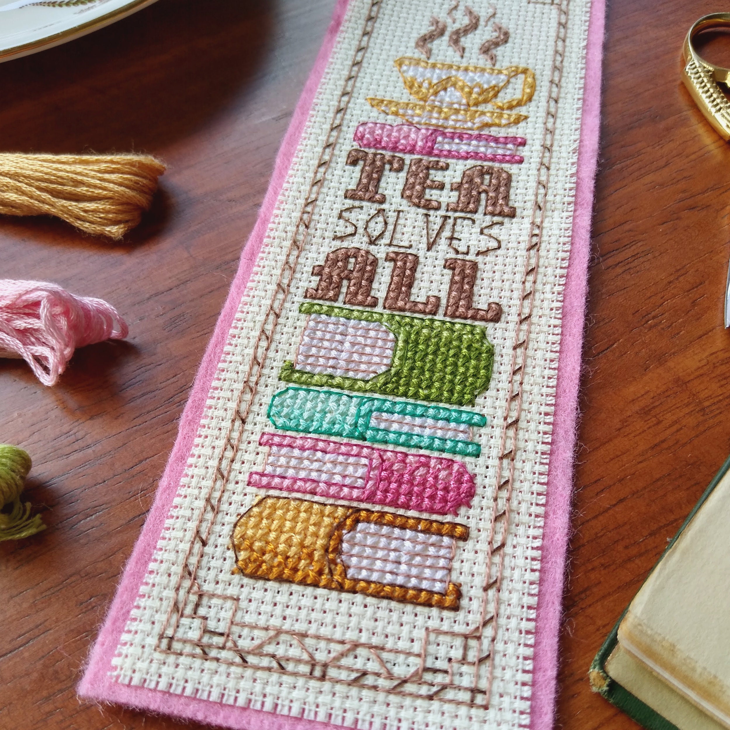 Tea Solves All Cross Stitch Bookmark Pattern (PDF Download) - Etsy