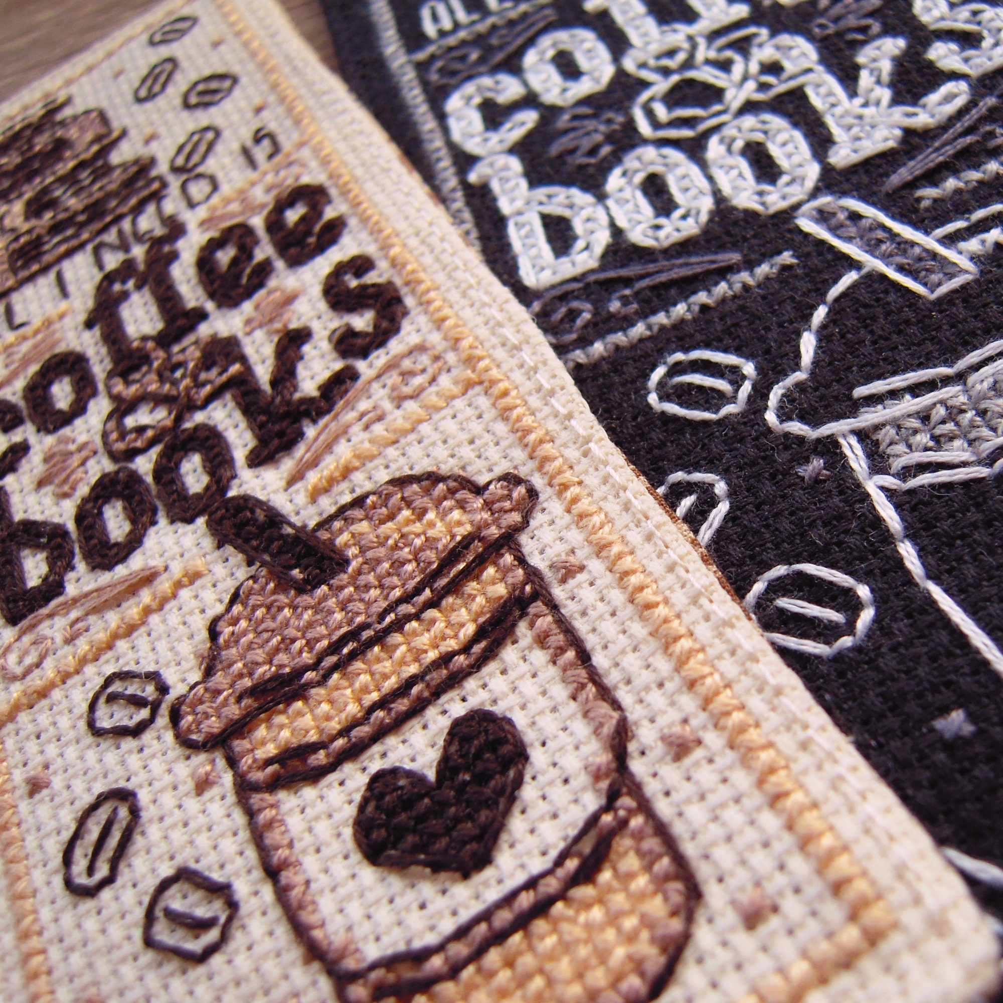 All I Need is Coffee & Books Cross Stitch Pattern Instant 