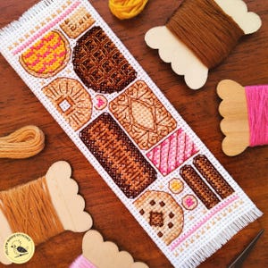 Biscuit Selection Cross Stitch Bookmark Pattern (PDF Download)