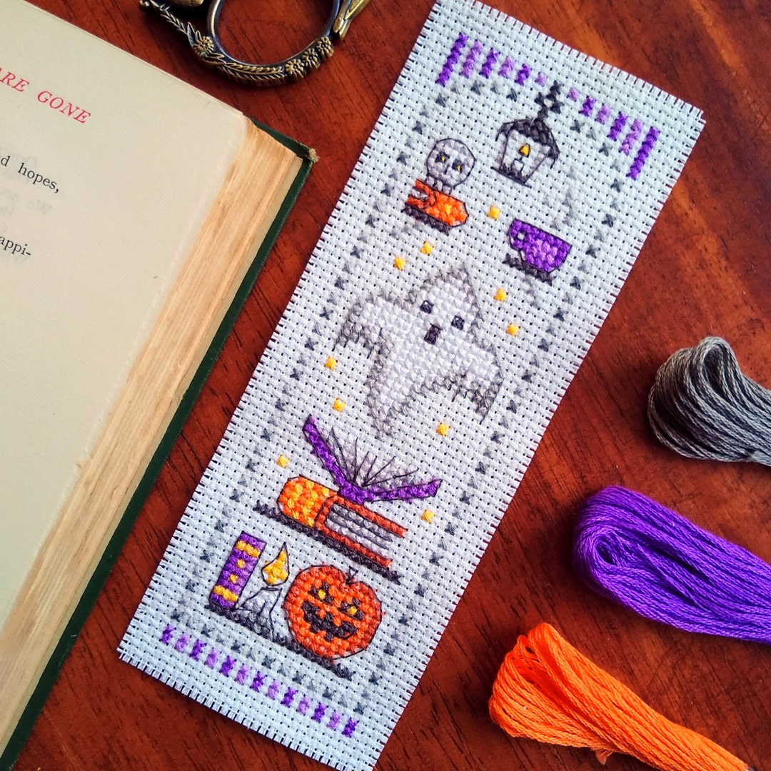 Scary Books Cross Stitch Pattern - Instant Download PDF - Book Lover ...