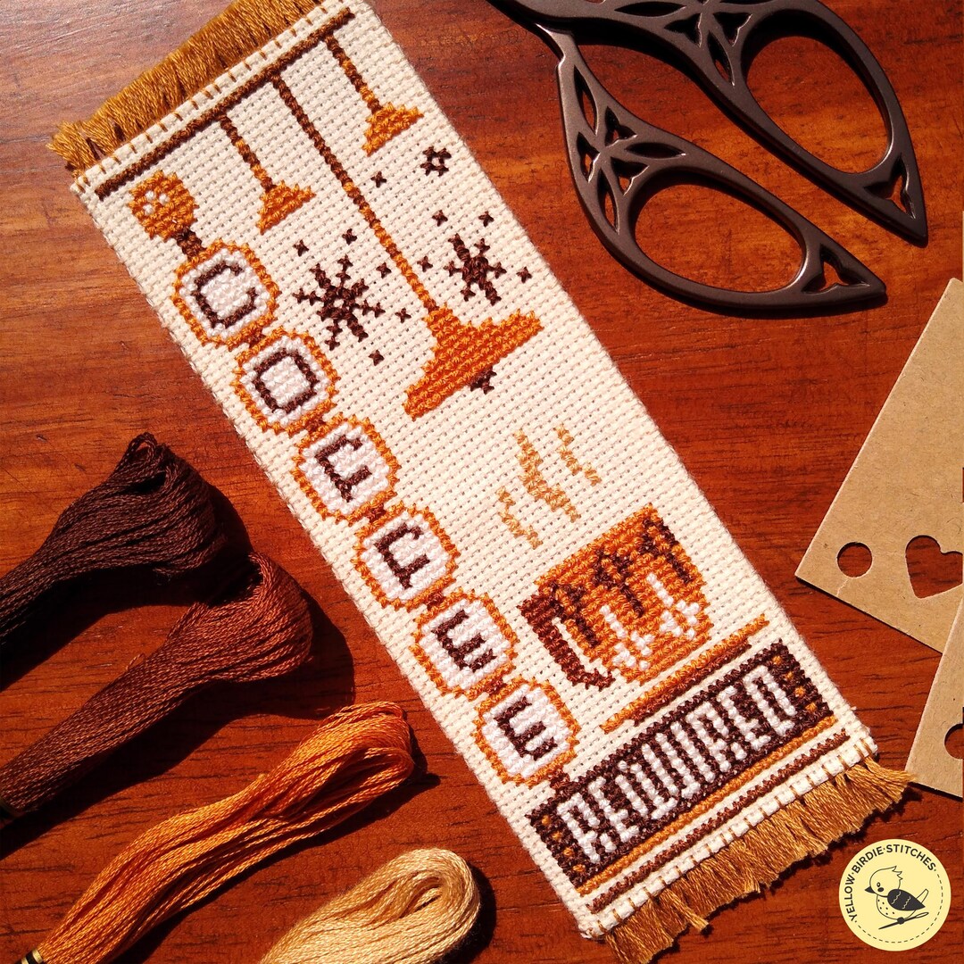 Coffee Required Cross Stitch Bookmark Pattern (PDF Download) - Etsy UK