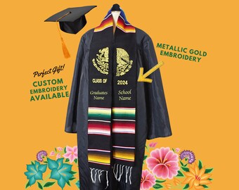 Personalized Mexican Aguila Graduation Stole - Class of 2024 Gift