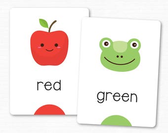 Learn Colors Flash Cards – Cute Printable Designs (Instant Download)