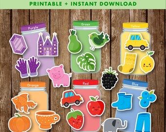 Color Matching Jars | Montessori Printable Activity (PDF)
