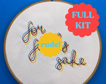 Kit de broderie drôle rude - Broderie Kit de broderie complète - Cadeau amusant Idéal pour les débutants de démarrage - Adulte Moderne Hand Broderie Kit complet