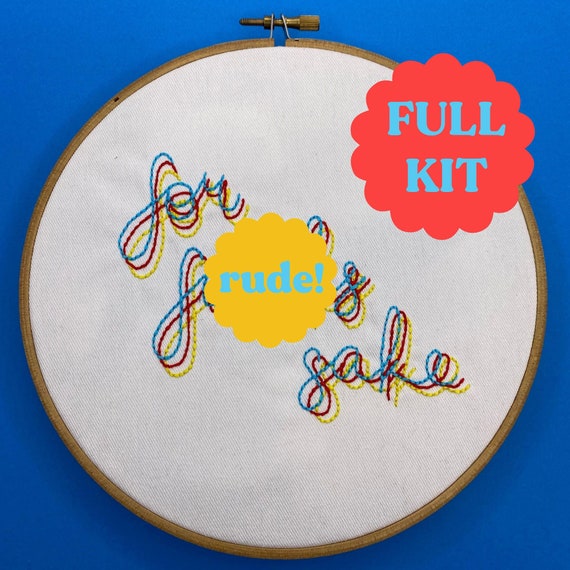 Funny Rude Embroidery KIT Embroidery Full Embroidery Kit Fun Gift Great for  Starter Beginners Adult Modern Hand Embroidery Full Kit 