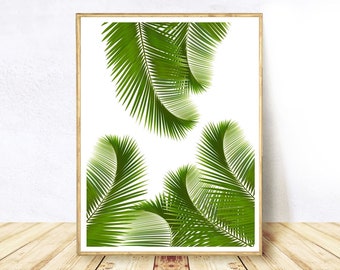 Palm Leaf Print, Trending Now Tropical Leaves Printable Poster, Beach House Decor, Botanical Leaf Wall Art, Palm Home Decor Digital Download