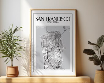 San Francisco Map Print Printable Wall Art San Francisco keepsake Downloadable Prints City Map Print Travel Poster for Digital Download
