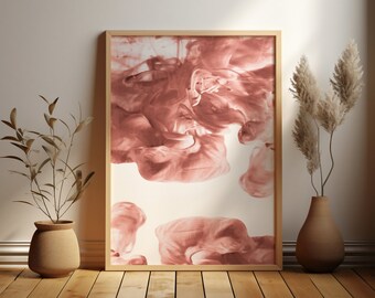 Pink Decor for Bedroom, Blush Pink Poster, Pastel Pink Wall Art, Trendy Poster, Dusty Pink Painting, Abstract art, Digital Download