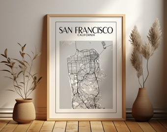 San Francisco Map, San Francisco Print, San Francisco Poster, San Francisco Wall Art, San Francisco Printable Map, Instant Download