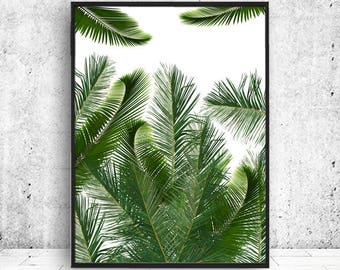 Tropical Palm Leaves Print, Palm Wall Art, Palm Poster, Palm Print, Palm Leaf, Palm Tree Print, Printable Palm Wall Art, Instant Download