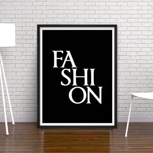 Fashion Wall Art Print, Fashion Printable Black Poster, Fashion Decor ...