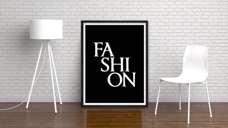 Fashion Wall Art Print, Fashion Printable Black Poster, Fashion Decor ...