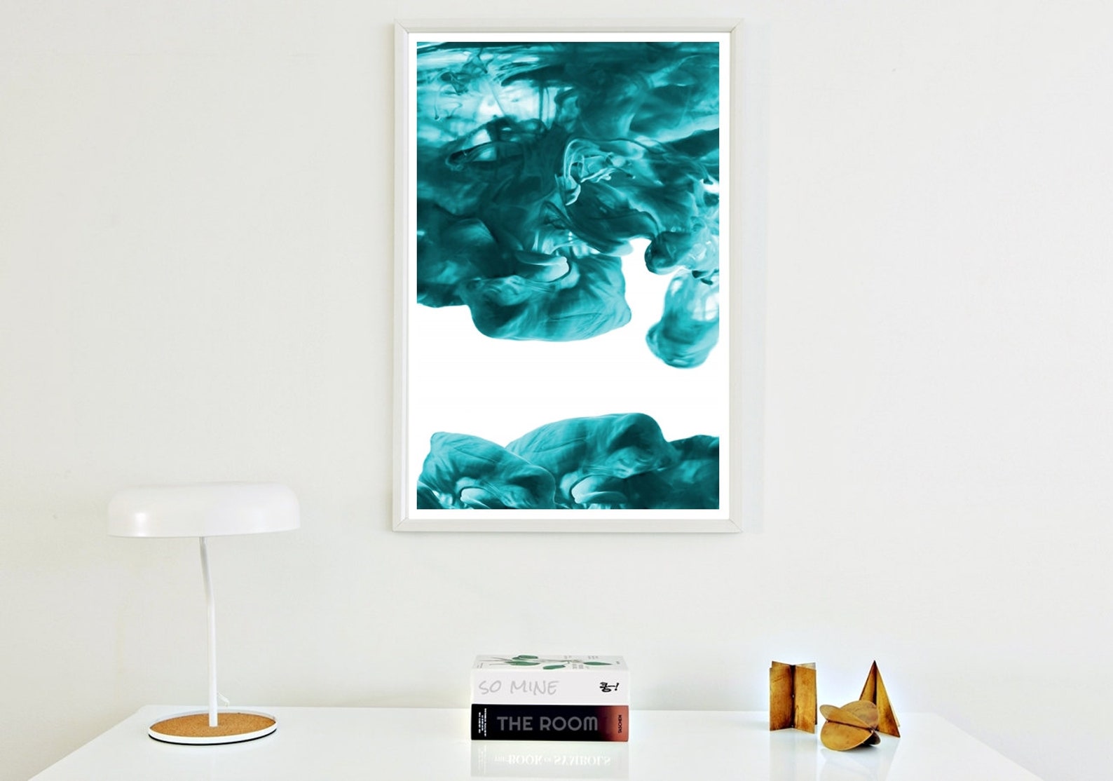 Modern Teal Wall Art Teal Blue Wall Decor Abstract Teal Etsy