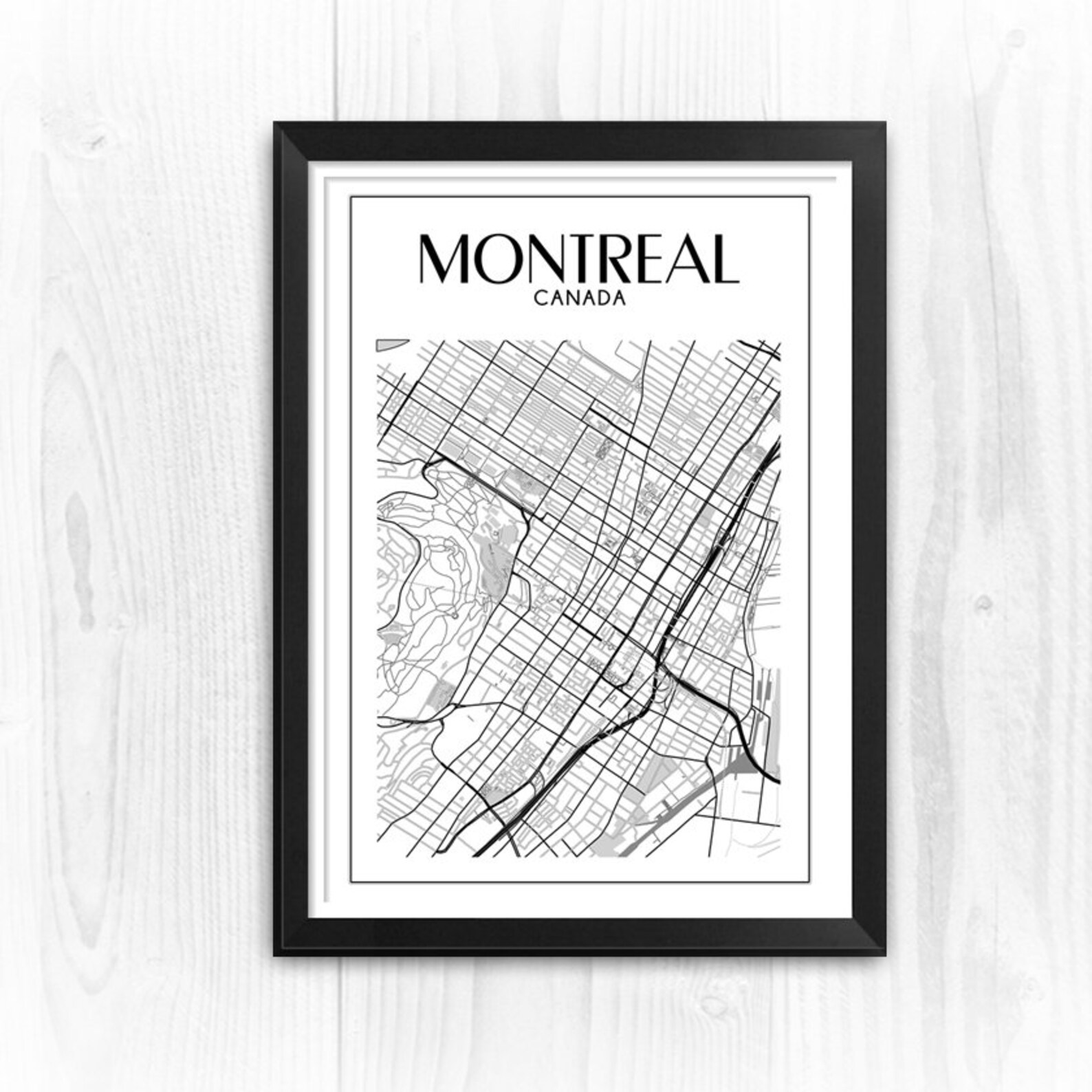 Montreal Map Montreal City Map City Map Street Map Etsy