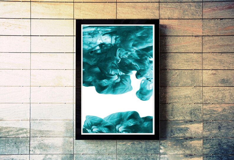 Modern Teal Wall Art Teal Blue Wall Decor Abstract Teal Etsy