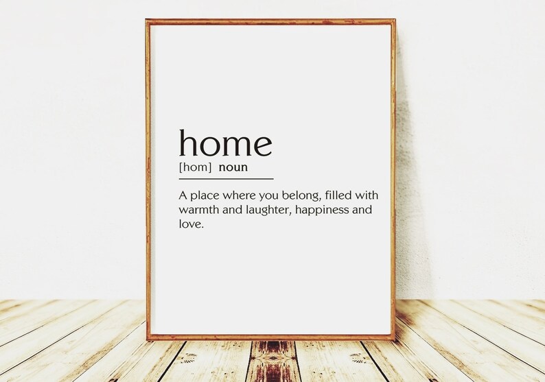 Home Definition Printable Wall Art Downloadable Prints Home Etsy