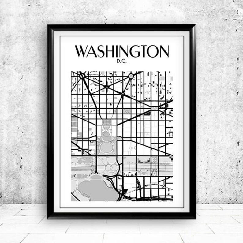 Washington Dc Print Washington Dc Map Printable Washington - Etsy
