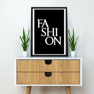 Fashion Wall Art Print, Fashion Printable Black Poster, Fashion Decor ...